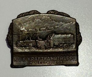 K. u. K. Kappenabzeichen Kraftfahrttruppe im Weltkrieg