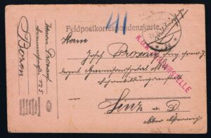 K.u.K. Feldpost Karte Bozen 2 - 2d gelaufen nach Linz 1916 - 1 Weltkrieg