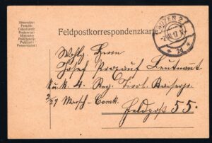K.u.K. Feldpost Karte Bozen 2 - 2d gelaufen nach Feldpost 55 - 1917 - 1 Weltkrieg