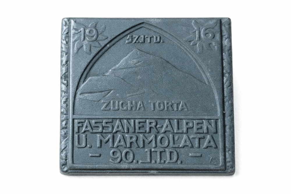 K. u. K. Kappenabzeichen Fassaner-Alpen und Marmolata 90. I.T.D. 1916