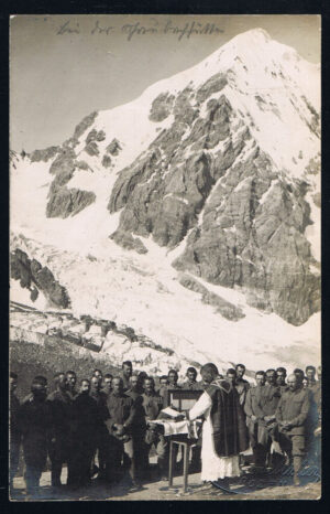AK ANSICHTSKARTE FELDMESSE KÖNIGSSPITZE ORTLER ORTLERFRONT KUK WK1 WW1