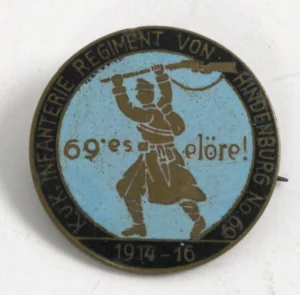 K. u. K. Kappenabzeichen Infanterie Regiment von Hindenburg Nr. 69 1914-16