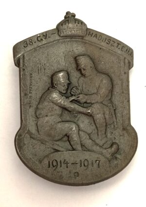 K.u.K. Kappenabzeichen 38. G Y. HADOSZT.C.Ü.I. SANITÄTS ABTEILUNG 1914-1917